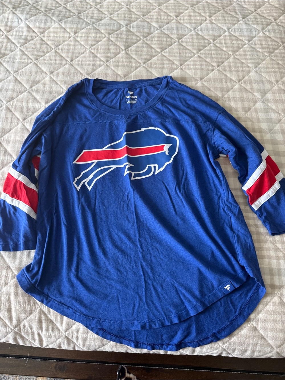 Women's 3/4 sleeve Blue Buffalo Bills Tee